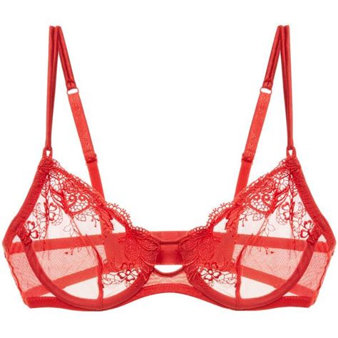 la perla women s mesh underwire bra red size 32b £64 liked on polyvore featuring intimates
