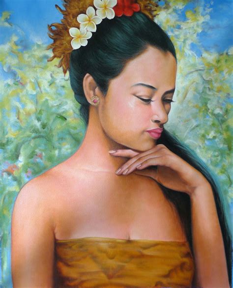 Hand Painting Balinese Bali Woman Beautiful Colours 89 Ebay