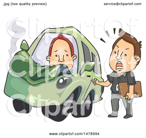 Download Clipart of a Driving Instructor Lecturing a Student Driver ...