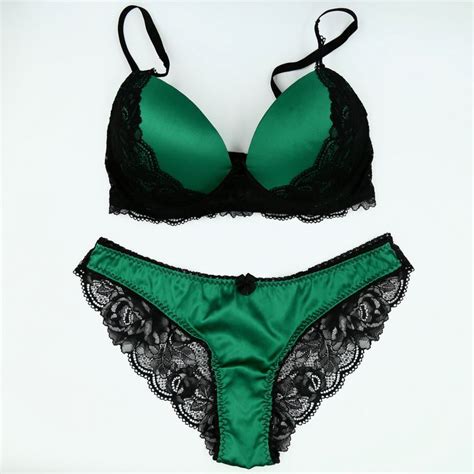 Satin Panties Bra Panty Bra And Panty Sets Bras And Panties Bra Set Satin Bra Green