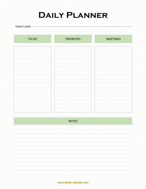 Popular 16 Free Daily Planner Template Word