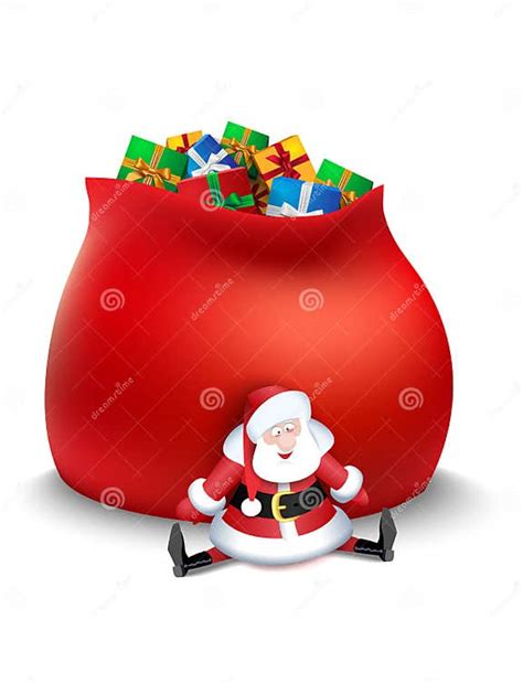 Santa Claus With Sack Of Ts Stock Vector Illustration Of White