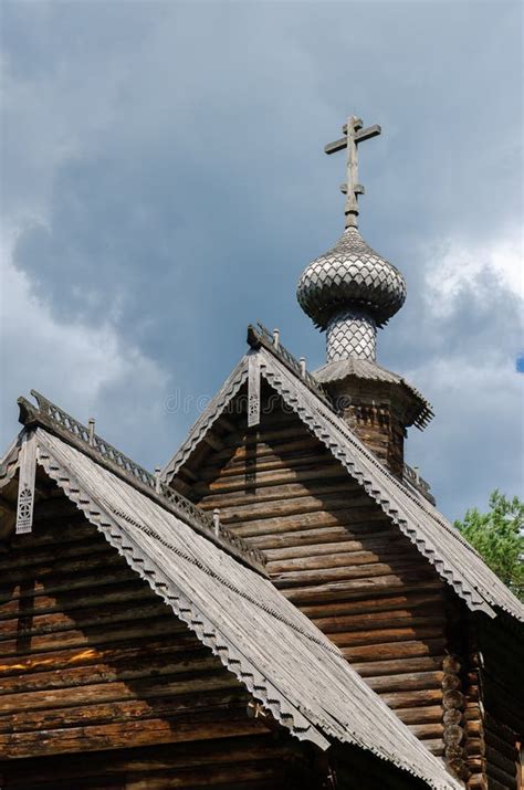 Old Traditional Wooden Russian Orthodox Church Roof Stock Photo Image