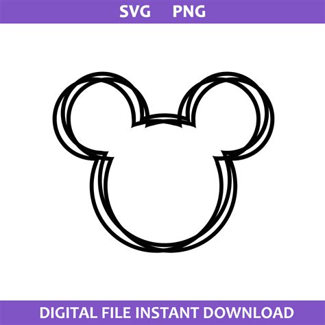 Mickey Head Scribble Svg Mickey Mouse Svg Disney Svg Png Inspire