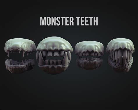 Artstation Monster Teeth Imm Brush Zbrush Brushes