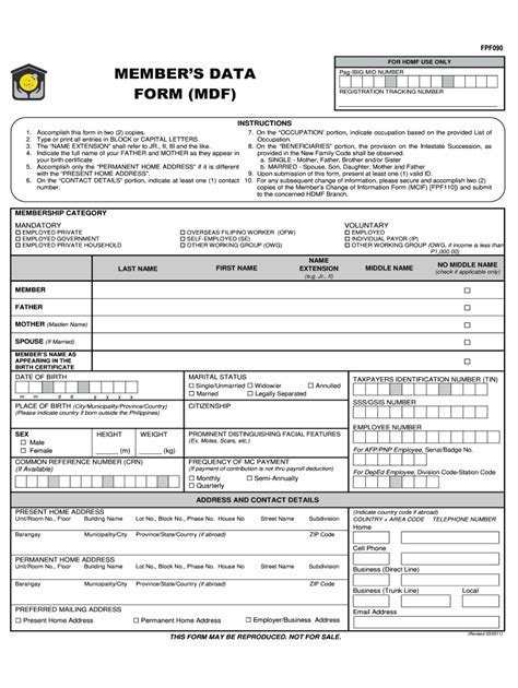 2011 Form Ph Pag Ibig Hqp Pff 039 Fill Online Printable Fillable