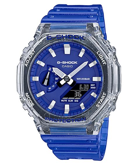 Casio G Shock Ga2100hc 2a Blue Semi Transparent Watch