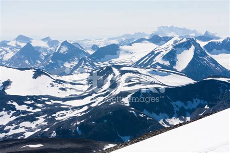 View From The Summit Of Glittertind Mountain Jotunheimen Norwa Stock