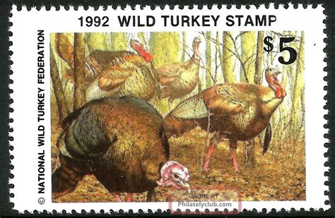 1992 wild turkey stamp scarce nwtf stamp giant anywhere