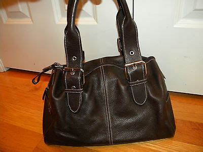 Tignanello Brown Leather Handbag Shoulder Bag Xlnt Ebay