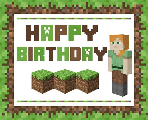 Free Printable Minecraft Birthday Party Supplies
