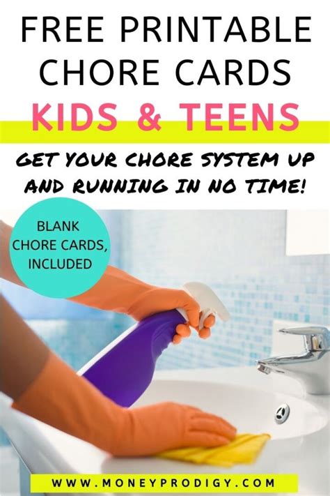 14 Sets Of Free Printable Chore Cards Kids And Teens