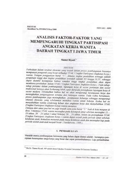 Tersedianya sarana dan prasarana kerja, salah satu indikator efektivitas organisasi adalah kemamapuan bekerja secara produktif. (PDF) ANALISIS FAKTOR-FAKTOR YANG MEMPENGARUHI TINGKAT PARTISIPASI ANGKATAN KERJA WANITA DAERAH ...