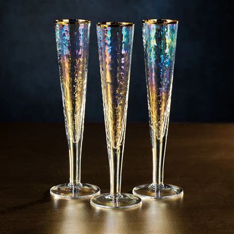 Make an occasion special with gorgeous champagne flutes & glasses. Aperitivo Slim Luster Champagne Flute with Gold Rim Set of ...