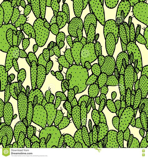 Cactus Seamless Pattern Stock Vector Illustration Of Element 74955434