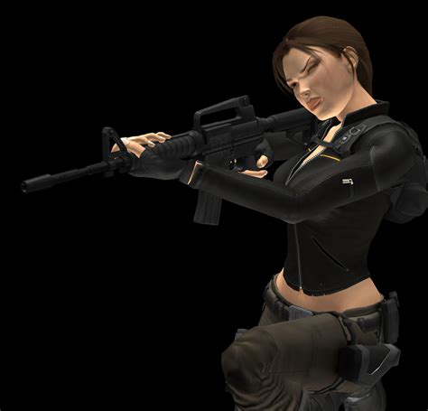 Lara Croft With Assault Rifle 1 By Spuros12 On Deviantart