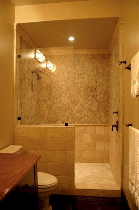 Nice Adorable 25 Small Bathroom Shower Doorless Design Ideas