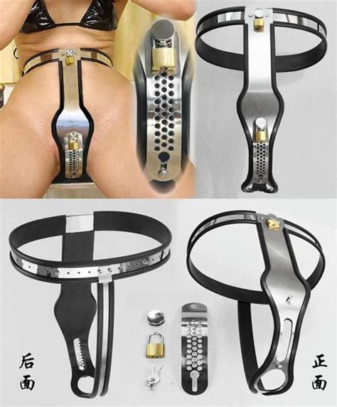 Female Adjustable Model T Stainless Steel Premium Chastity Belt With One Locking Cover R Sex