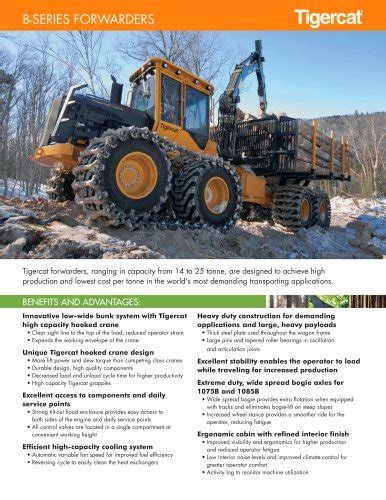 C Feller Buncher Tigercat Pdf Catalogs Technical Documentation