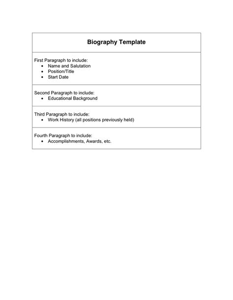 Biography Template Download Free Documents For Pdf Word And Excel