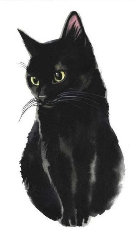 Beautiful Perfect Painting Of A Gorgeous Black Cat This Cat Is So