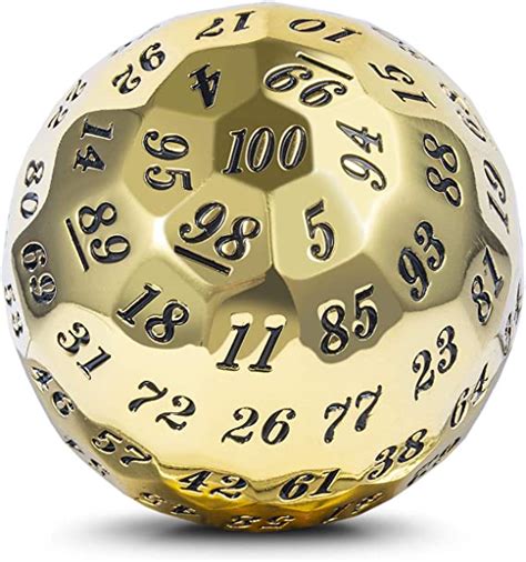 Dndnd Sigle Gold Metal D100 Dice 100 Sided Dice With Metal
