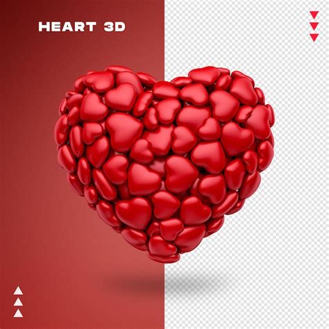 Premium Psd Hearts 3d Rendering Isolated