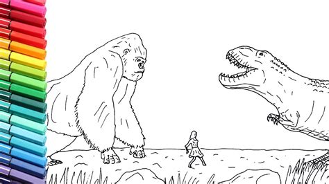 Hope to see you here. Drawind and Coloring King Kong VS Trex - Dinosaur Color ...