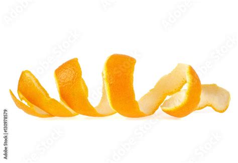 Skin Of Orange Isolated On A White Background Stock Photo And Royalty