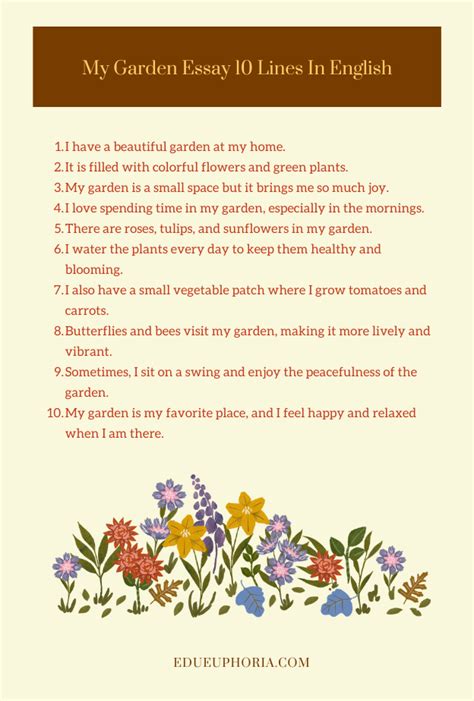 My Garden Essay 10 Lines In English