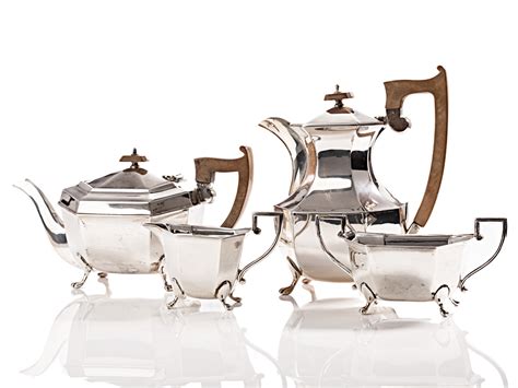 C1935 Sterling Silver Tea And Coffee Serving Set Parade Antiques Online
