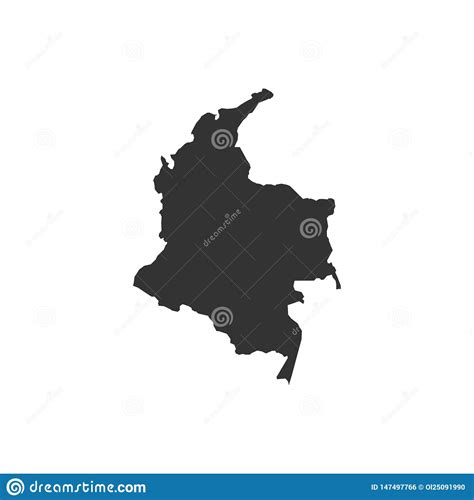 Colombia Map On White Background Vector Stock Illustration
