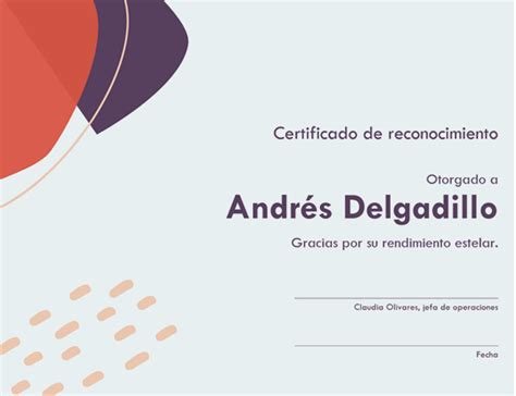 Certificado De Reconocimiento Para Profesionales Administrativos