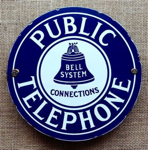 Vintage Porcelain Sign Public Telephone Bell System Service Connections