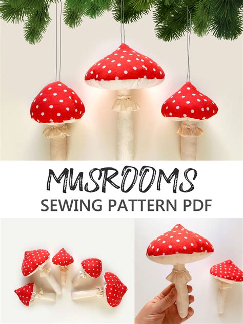Fabric Mushroom Sewing Pattern Amanita Fly Agarics Toy In 2021 Crafts