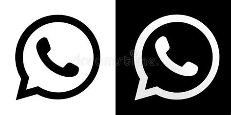 Icône De Logo Whatsapp Couleur Noir Et Blanc Photo éditorial
