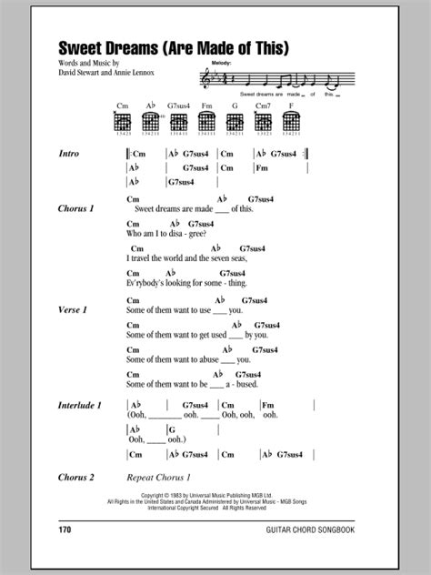 Partitura sweet dreams are made of this. Sweet Dreams (Are Made Of This) partition par Eurythmics ...