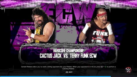 Cactus Jack Vs Terry Funk Hardcore Championship Wwe 2k23 Youtube