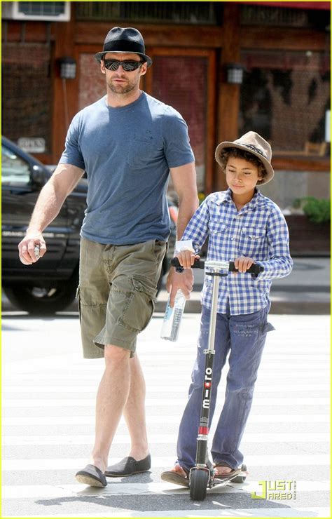 Hugh Jackman Father Son Bonding Time Photo Celebrity Babies Deborra Lee Furness