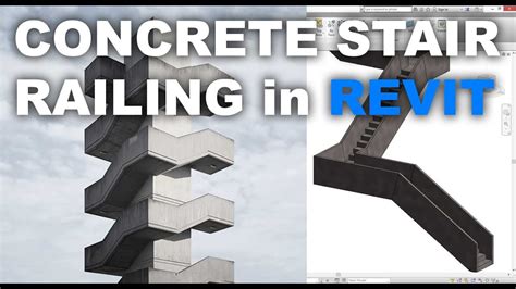 Monolithic Concrete Stair Railing In Revit Tutorial Youtube