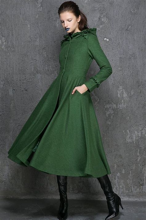 Say hello to your new favourite wardrobe win and shop a green coat from our latest drop of jackets. 1950s Vintage Green Wool Swing Coat with Full Sweep Circle ...