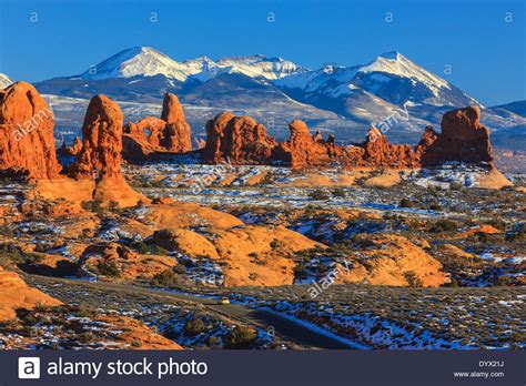 Winter Scenery In Arches National Park Near Moab Utah