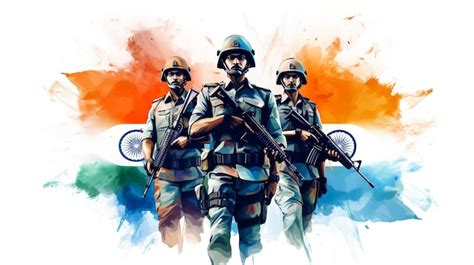 Premium Ai Image Silhouette Of A Soldier Saluting Against The India Flag