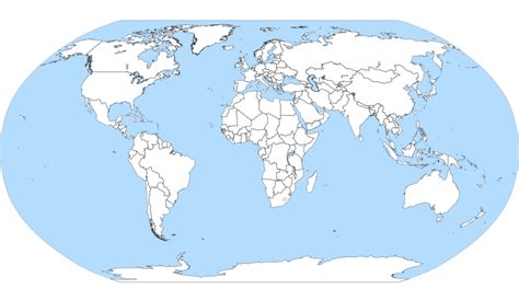 Fileworld Map Blank With Blue Seasvg