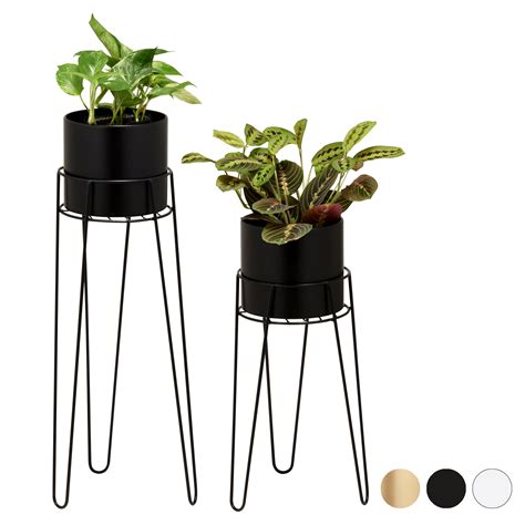 Hartleys Tall Indoor Metal Hairpin Leg Plant Pots And Stands For Hall
