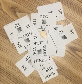 French Subject Pronouns Matching Squares Puzzle Activity TPT