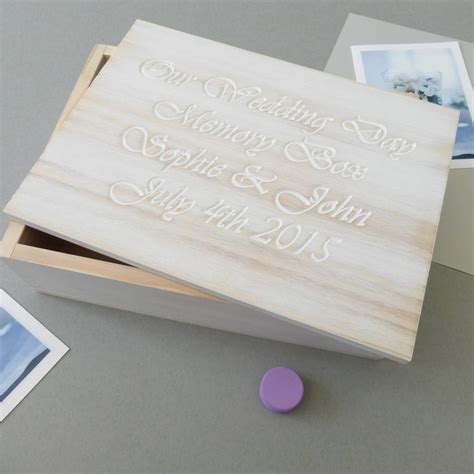 Personalised White Wooden Wedding Keepsake Box By Edgeinspired