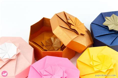 Octagonal Origami Gift Box Tutorial Paper Kawaii