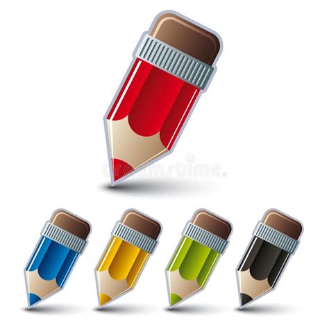 Pencil Vector Icons Set Stock Vector Illustration Of School 47867701