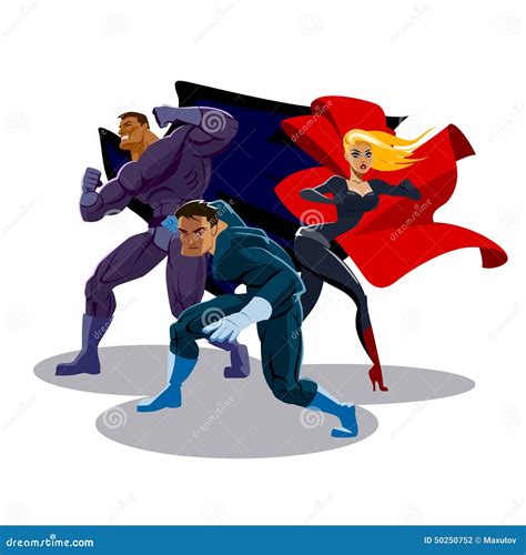 Superhero Team Cartoon Vector 50250601